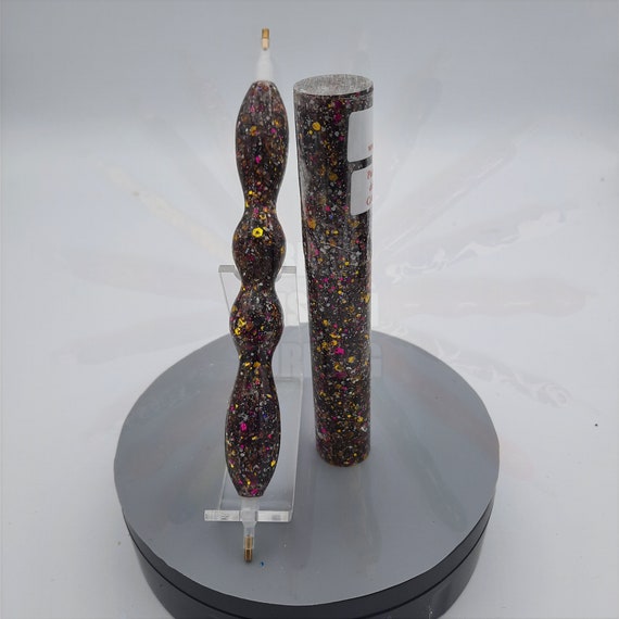 Diamond Painting Pen  - Creepy Clown Glitter - Custom handmade handcrafted lathe acrylic rainbow