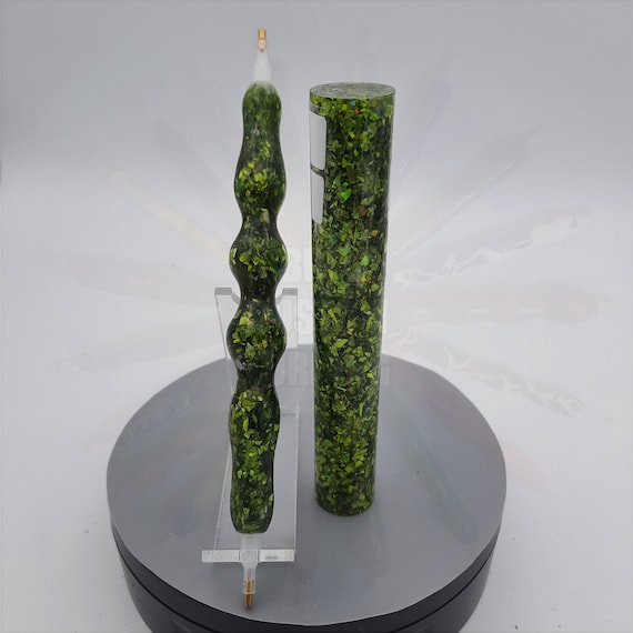 Diamond Painting Pen  - Shamrock Sparkle flakey glitter - Handmade Custom green handcrafted lathe acrylic shiny