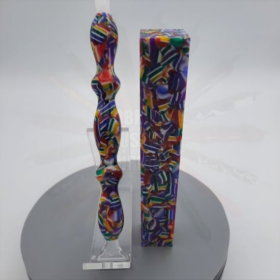 Diamond Painting Pen - Waving Flags  - Handmade Custom handcrafted  lathe rainbow mosaic