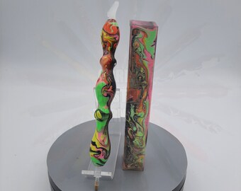 Diamond Painting Pen - Laser punk Graffiti melt - Custom handmade handcrafted lathe acrylic rainbow yellow green pink red