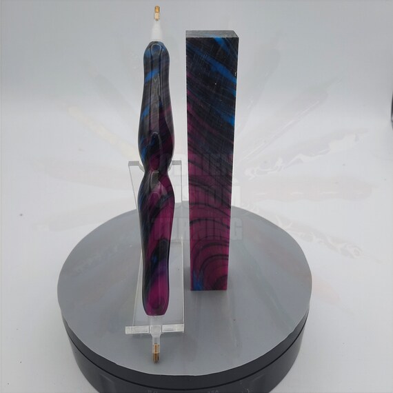 Diamond Painting Pen  - Andromeda - Handmade Custom handcrafted lathe blue, pink, and black swirl