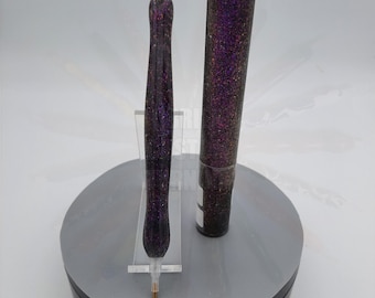 Diamond Painting Pen - Aries Aurora Glitter - handmade custom handcrafted lathe acrylic Purple