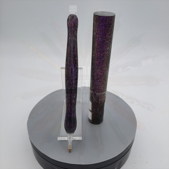 Diamond Painting Pen - Aries Aurora Glitter - handmade custom handcrafted lathe acrylic Purple