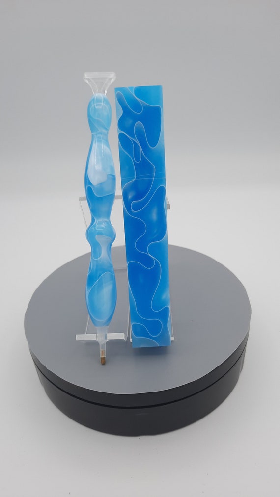 Diamond Painting Pen  - Blue Topaz Pearl - Handmade Custom handcrafted lathe acrylic