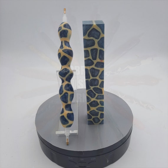Diamond Painting Pen  - Steel Blue Giraffe - Handmade Custom handcrafted lathe animal spots