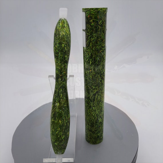 Diamond Painting Pen  - Grassy Meadow Tinsel Glitter - Handmade Custom green handcrafted lathe acrylic sparkle shiny