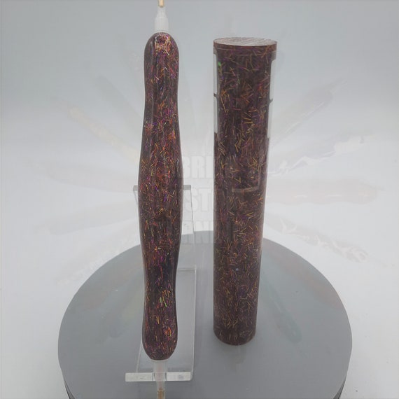 Diamond Painting Pen  - Endless Summer Tinsel Glitter - Custom handmade handcrafted lathe acrylic red multi color rainbow