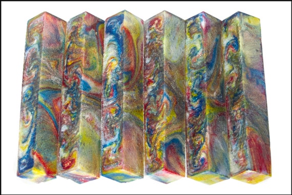 Diamond Painting Pen - Candy Melt Glitter Swirl - Handmade Custom rainbow handcrafted lathe acrylic