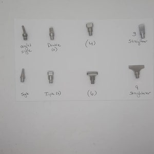 Stainless Steel Metal Tip for diamond painting - your choice between angled single, single, double, 3, 4, 6 placer, 3 or 9 straightener