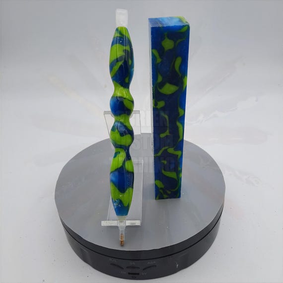 Diamond Painting Pen - Seaweed Bay - Handmade Custom blue and green handcrafted  lathe acrylic