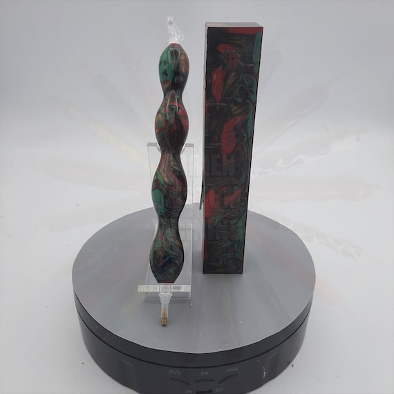 Diamond Painting Pen - Strawberry Sunshine Graffiti Melt - Handmade Custom handcrafted lathe red green black gold