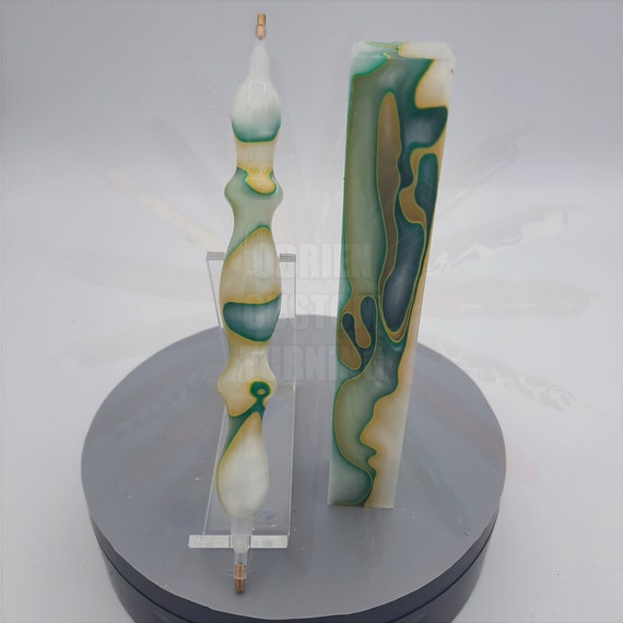 Diamond Painting Pen - Key Lime - Handmade Custom green, yellow, white handcrafted lathe acrylic