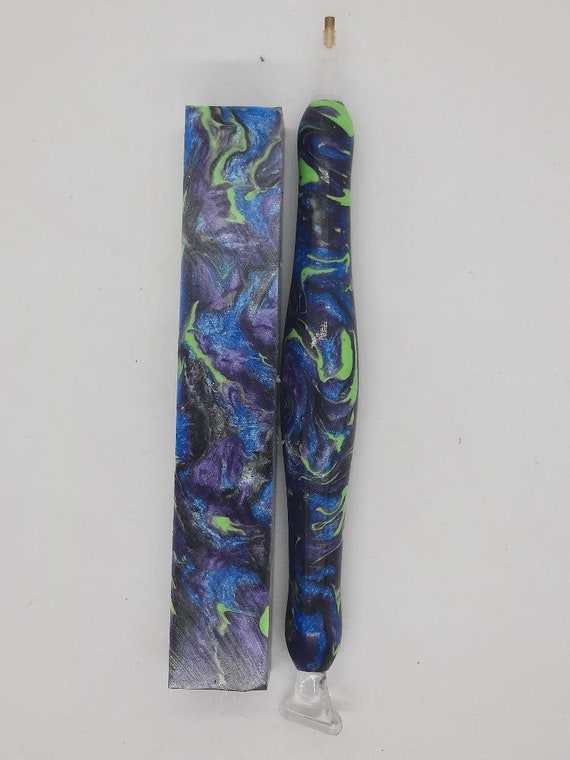 Diamond Painting Pen - Ominous Colors - handmade custom green, blue, purple handcrafted lathe acrylic
