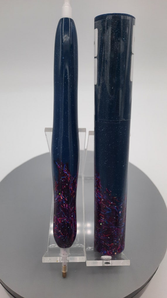 Diamond Painting Pen  - Thermal Mutations Blue to Green / Night in Vegas Glitter -handmade custom handcrafted lathe acrylic