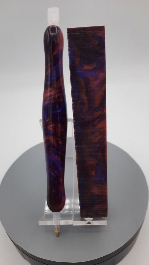 Diamond Painting Pen - Twilight Embers - Handmade Custom purple and red handcrafted lathe acrylic