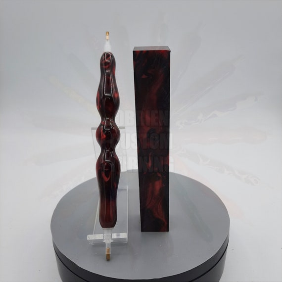 Diamond Painting Pen - Kirinite True Blood - Handmade Custom red and black handcrafted  lathe acrylic