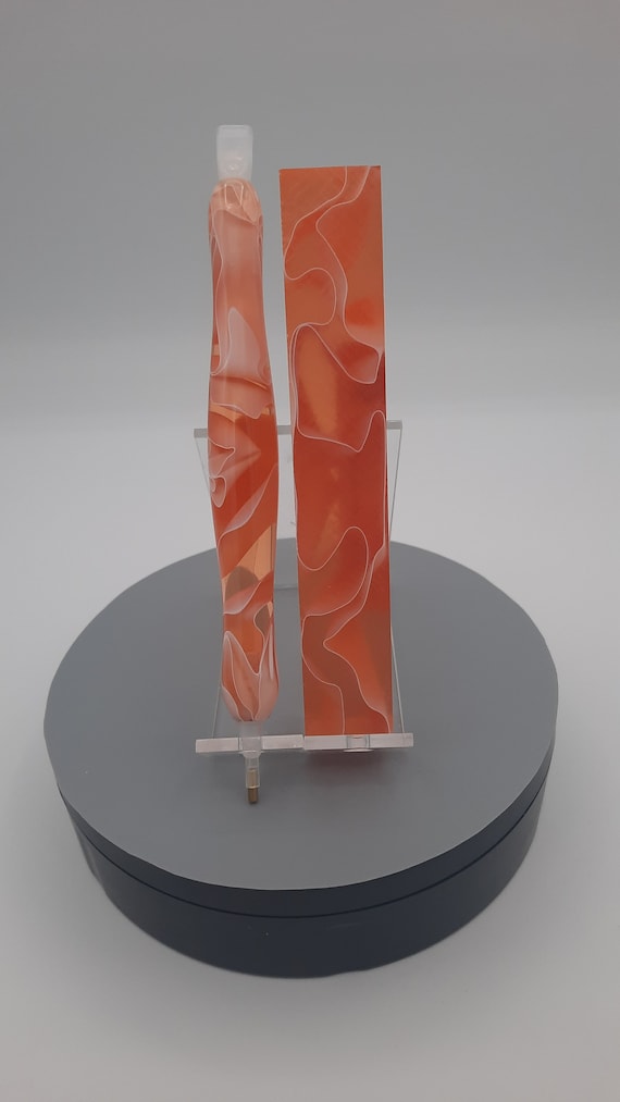 Diamond Painting Pen - Peach Water - Handmade Custom see through transparent handcrafted  lathe acrylic