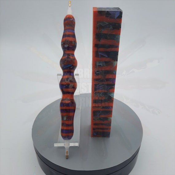 Diamond Painting Pen  - Orange Medley Stripe limited edition - Handmade Custom handcrafted  lathe layer stack
