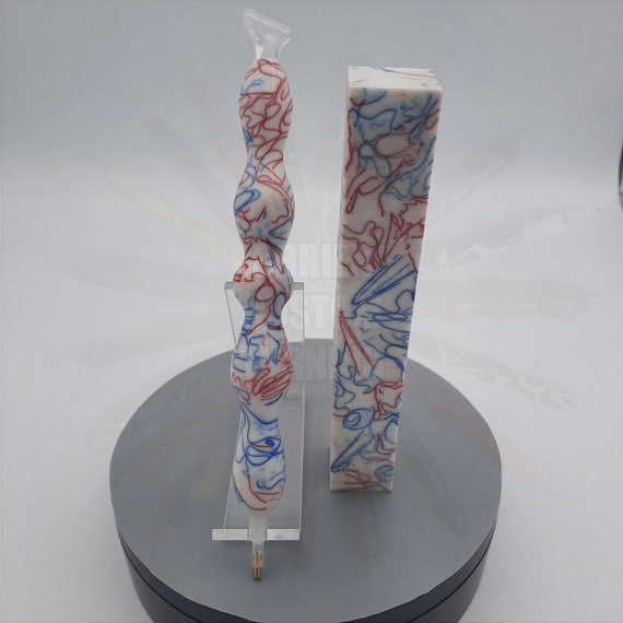 Diamond Painting Pen  - Patriotic Parade Ribbon - Handmade Custom handcrafted  lathe Red white blue