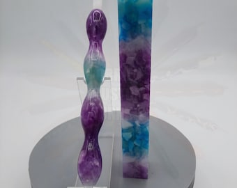 Diamond Painting Pen - Winter Blossom - Handmade Custom purple aqua silver handcrafted lathe acrylic