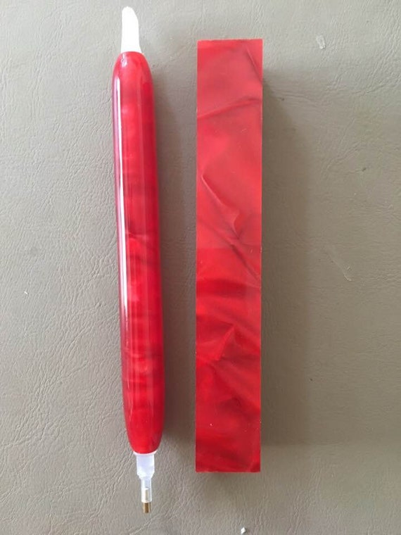 Diamond Painting Pen - Rage Red (Silk Ruby Red) - Handmade Custom handcrafted  lathe acrylic