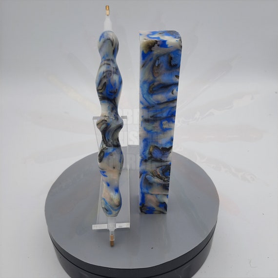 Diamond Painting Pen  - Mother of Pearl with Blue - Handmade Custom handcrafted lathe acrylic abalone