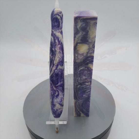 Diamond Painting Pen - Lilac lava lamp - Handmade Custom purple and white handcrafted lathe acrylic