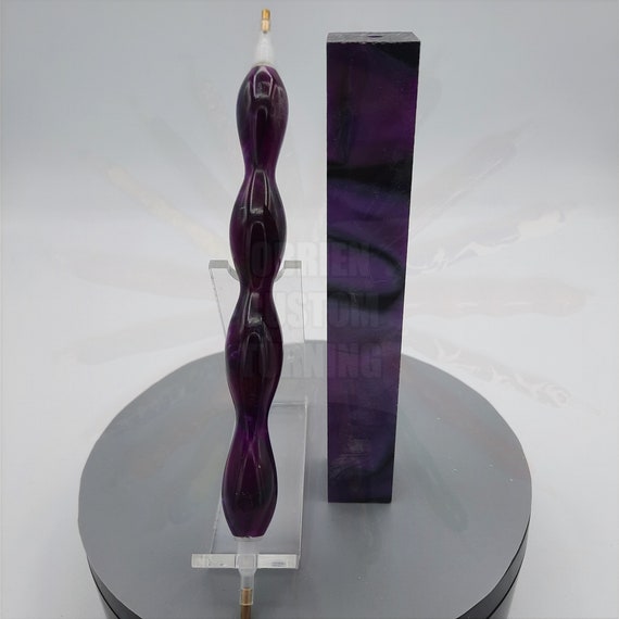 Diamond Painting Pen - purple and black swirl (violet) - Handmade Custom handcrafted  lathe acrylic Violet Batch 2