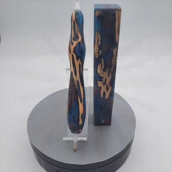 Diamond Painting Pen - Blue Red Raspberry Cholla Cactus Hybrid - Handmade Custom handcrafted lathe