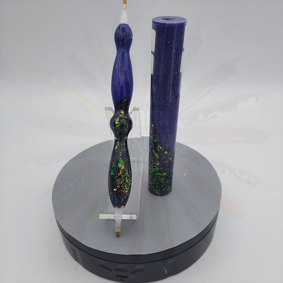 Diamond Painting Pen  - Thermal mutations purple to blue / falcon glitter - Handmade Custom handcrafted lathe acrylic shiny