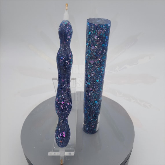 Diamond Painting Pen  - Blue Moon Chameleon Glitter - handmade custom handcrafted lathe acrylic sparkle Shiny