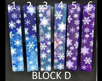 Diamond Painting Pen - Block D - handmade custom handcrafted lathe acrylic snowflake winter snow - Castaway Creations