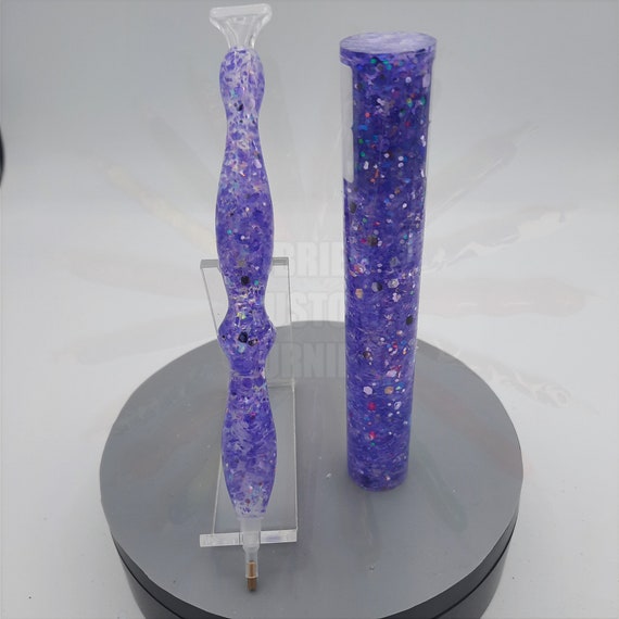 Diamond Painting Pen  - Showboat Glitter - Custom handmade handcrafted lathe acrylic sparkle shiny purple lilac lavender