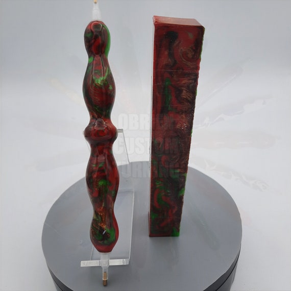 Diamond Painting Pen - Caramel Apple Limited Edition - Custom handmade handcrafted lathe acrylic red green