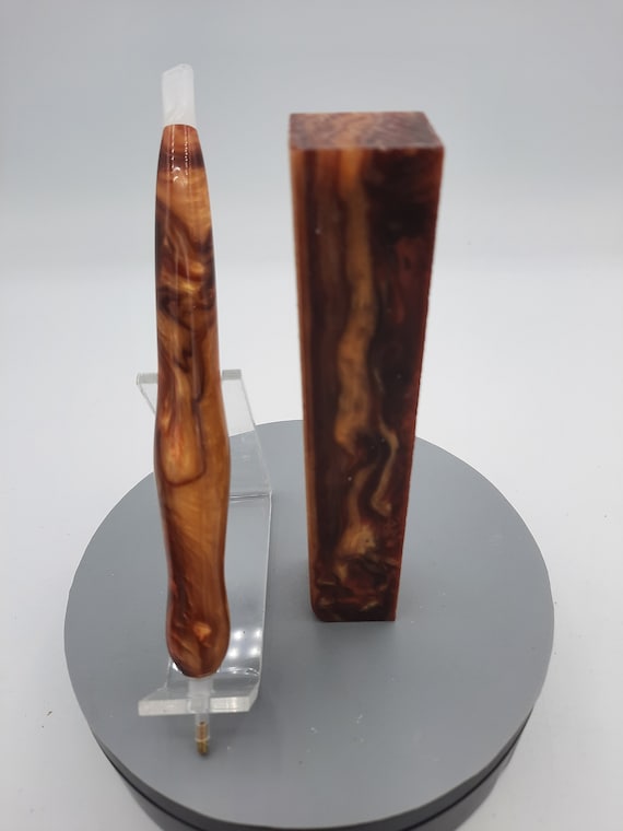 Diamond Painting Pen  - Amber Waves Rhino - Handmade Custom yellow gold handcrafted lathe acrylic