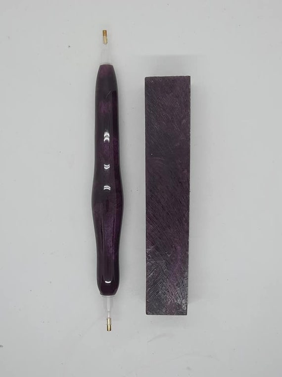 Diamond Painting Pen  - African Violet Blossom - custom handmade purple handcrafted lathe acrylic