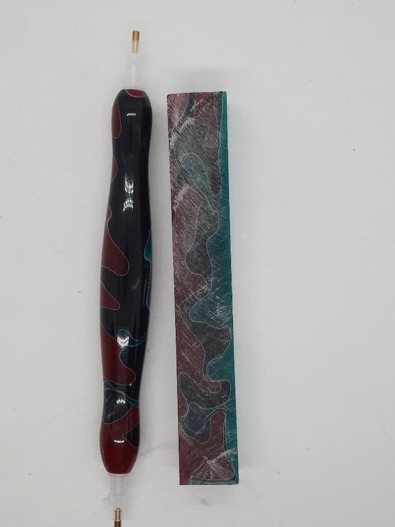 Diamond Painting Pen - Pink, Maroon, and Green - handmade custom handcrafted lathe acrylic