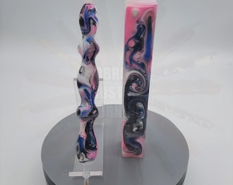 Diamond Painting Pen -  Bubblegum Frost Graffiti Melt - handmade custom handcrafted lathe acrylic pink white black blue