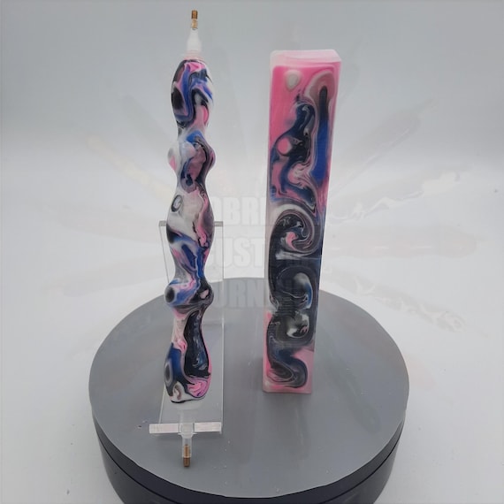 Diamond Painting Pen -  Bubblegum Frost Graffiti Melt - handmade custom handcrafted lathe acrylic pink white black blue