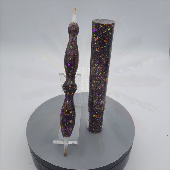 Diamond Painting Pen  - Sorcerer Glitter Plus - Custom handmade handcrafted lathe acrylic purple gold sparkle shiny