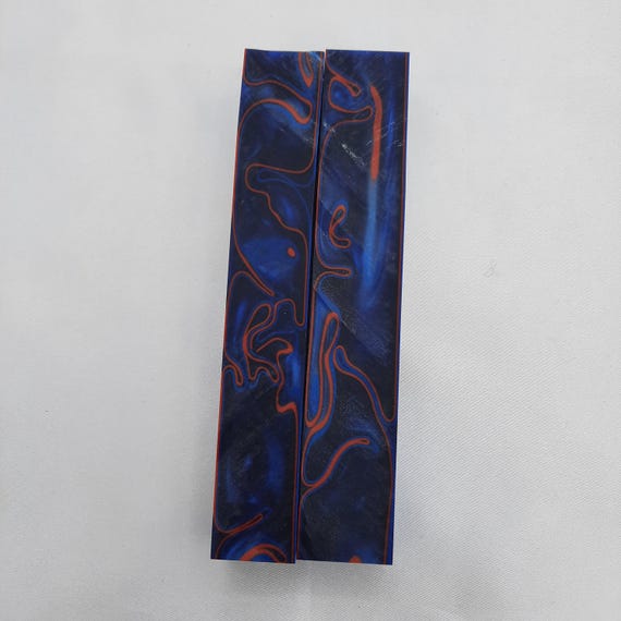 Diamond Painting Pen - Kirinite Vivid Blue - custom handmade handcrafted lathe acrylic blue and red