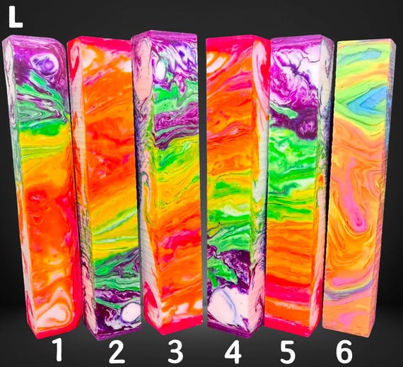 Diamond Painting Pen - Block L - handmade custom handcrafted lathe acrylic graffiti rainbow - Castaway Creations