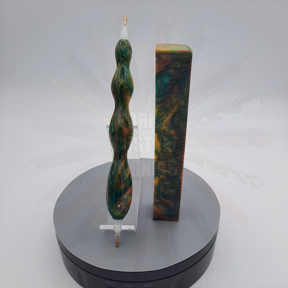 Diamond Painting Pen - Peach Symphony Limited edition - Custom handmade handcrafted lathe acrylic orange, yellow, green, blue