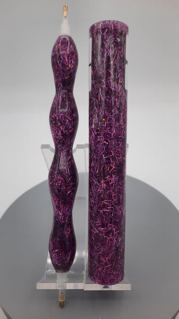 Diamond Painting Pen  - Lilac Tinsel Glitter - Handmade Custom handcrafted lathe acrylic sparkle shiny purple lavender