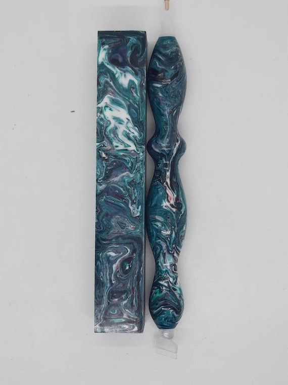 Diamond Painting Pen - Jaded Rose limited edition - Handmade Custom Green, white, and red handcrafted lathe acrylic