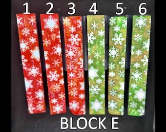 Diamond Painting Pen - Block E - handmade custom handcrafted lathe acrylic snowflake winter snow - Castaway Creations