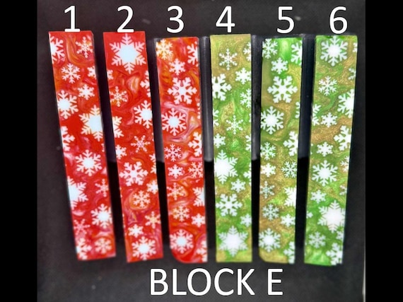 Diamond Painting Pen - Block E - handmade custom handcrafted lathe acrylic snowflake winter snow - Castaway Creations