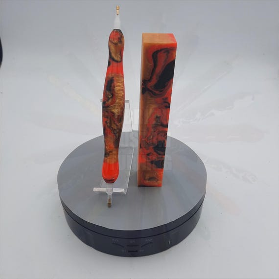 Diamond Painting Pen  - blood sport - handmade custom handcrafted lathe acrylic orange yellow black