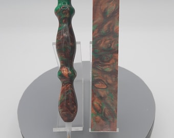 Diamond Painting Pen - Apple Basket  - handmade custom handcrafted lathe acrylic brown green red
