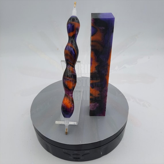 Diamond Painting Pen - Gilded Amethyst - handmade custom handcrafted lathe acrylic orange purple